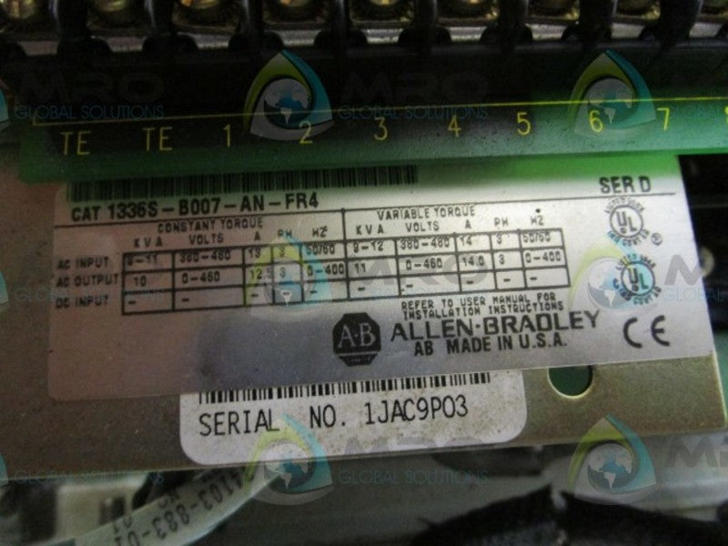 ALLEN BRADLEY 1336S-B007-AN-FR4 SER. D DRIVE  UNMP