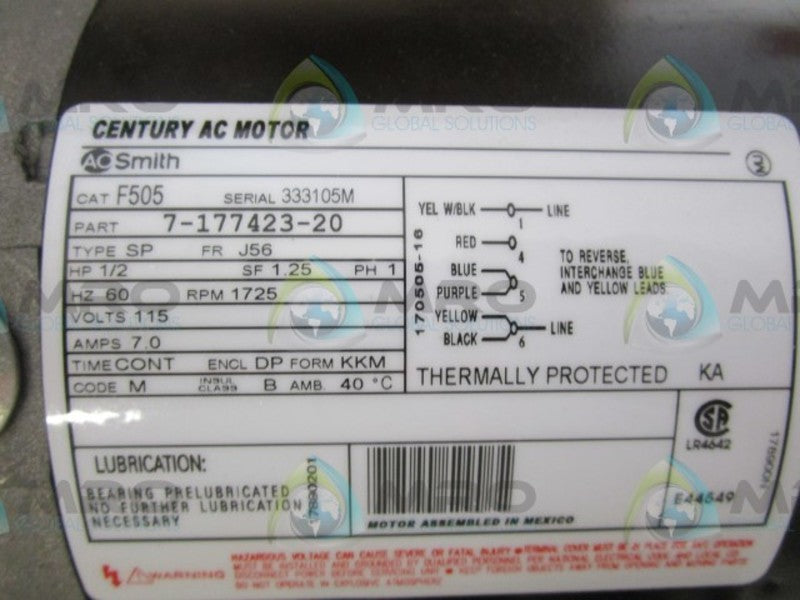 A.O. SMITH F505 MOTOR  NSMP