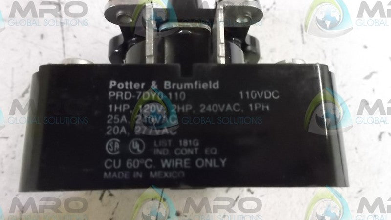POTTER & BRUMFIELD PRD-7DY0-110 RELAY  UNMP