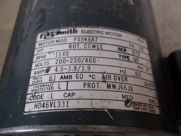 A.O. SMITH P48K6A7 ELECTRIC MOTOR  UNMP
