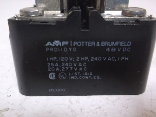 POTTER & BRUMFIELD PRD-11DY0-48 POWER RELAY DPDT  NSMP