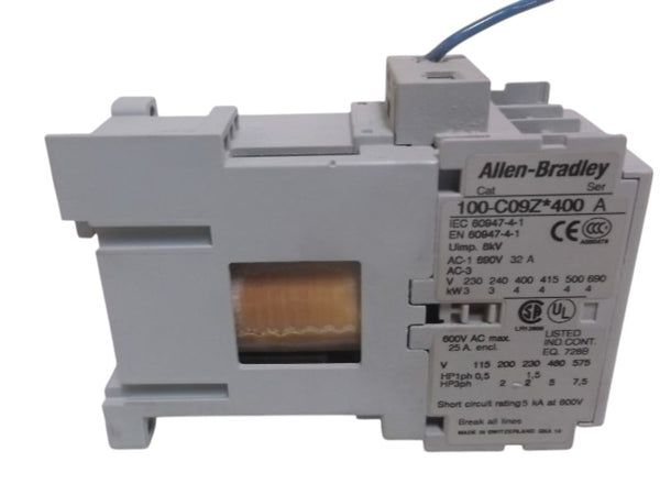 ALLEN BRADLEY 100-C09ZJ400 SER. A CONTACTOR 24VDC  UNMP