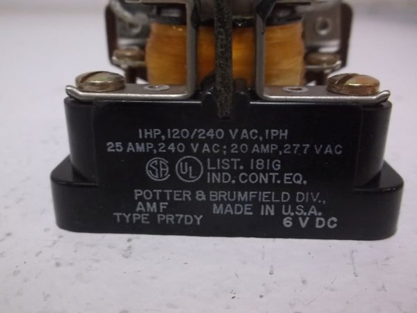 POTTER & BRUMFIELD PR7DY RELAY 25AMP 6VDC  NSNP