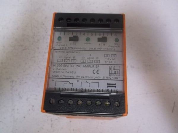 IFM EFECTOR DN0213 AMPLIFIER CONTROLLER RELAY  NSNP