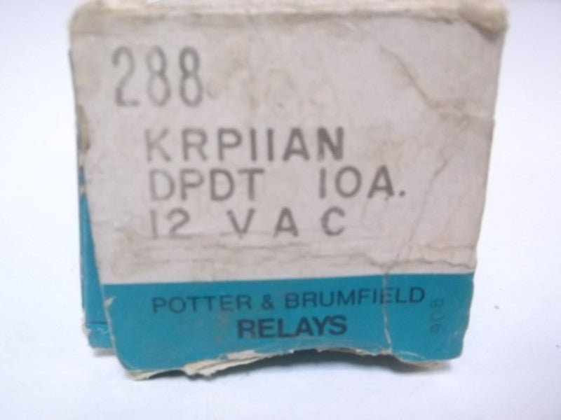 POTTER & BRUMFIELD KRPIIAN RELAY DPDT 10A.  NSMP