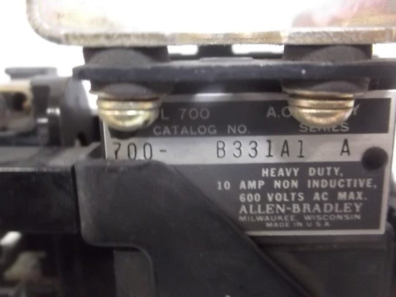 ALLEN BRADLEY 700-B331A1 SER. A HEAVY DUTY RELAY 10AMP  UNMP