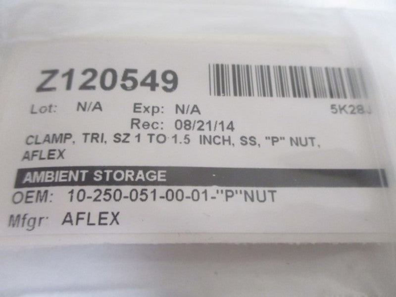 AFLEX 10-250-51-00-01-"P" NUT SS CLAMP SIZE 1"-1.5"  NSNP