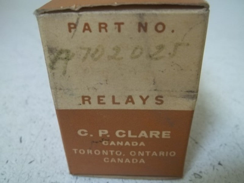 C.P. CLARE A702025 RELAY  NSMP