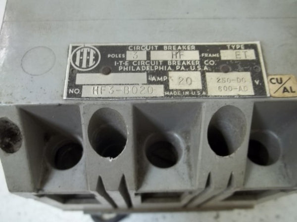 I-T-E HF3-B020 CIRCUIT BREAKER  UNMP