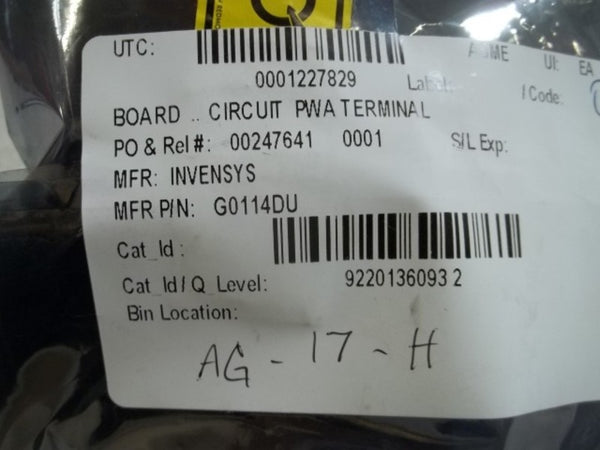 INVENSYS G0114EJ-F PWA TERMINAL CIRCUIT BOARD  UNMP