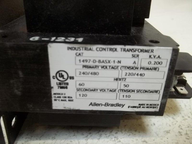ALLEN BRADLEY 1497-D-BASX-1-N TRANSFORMER  UNMP