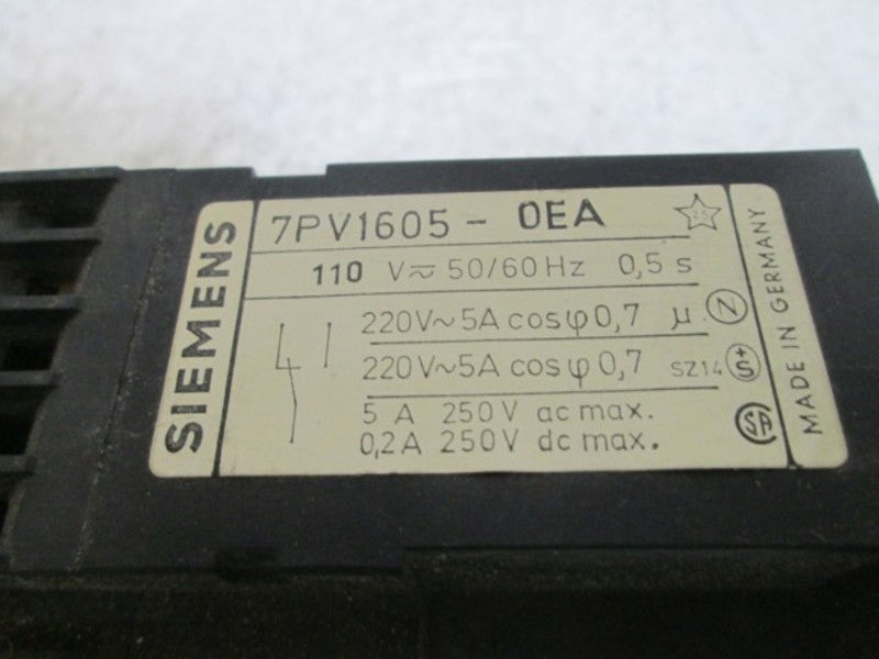 SIEMENS 7PV1605-0EA TIMING RELAY 110V  UNMP