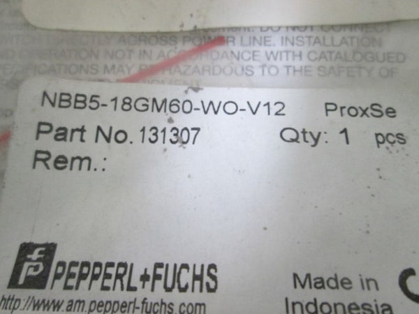 PEPPERL+FUCHS NBB5-18GM60-WO-V12 PROXIMITY SENSOR  NSMP