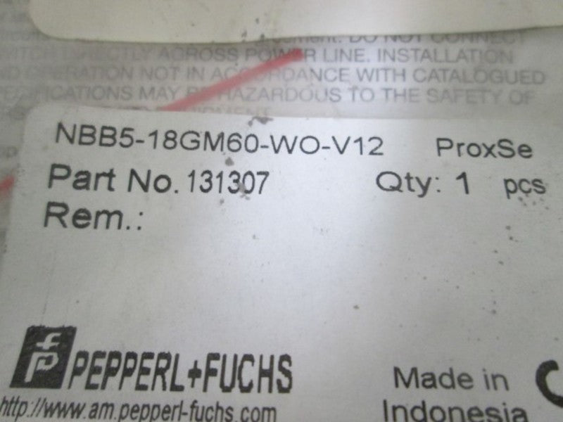 PEPPERL+FUCHS NBB5-18GM60-WO-V12 PROXIMITY SENSOR  NSMP