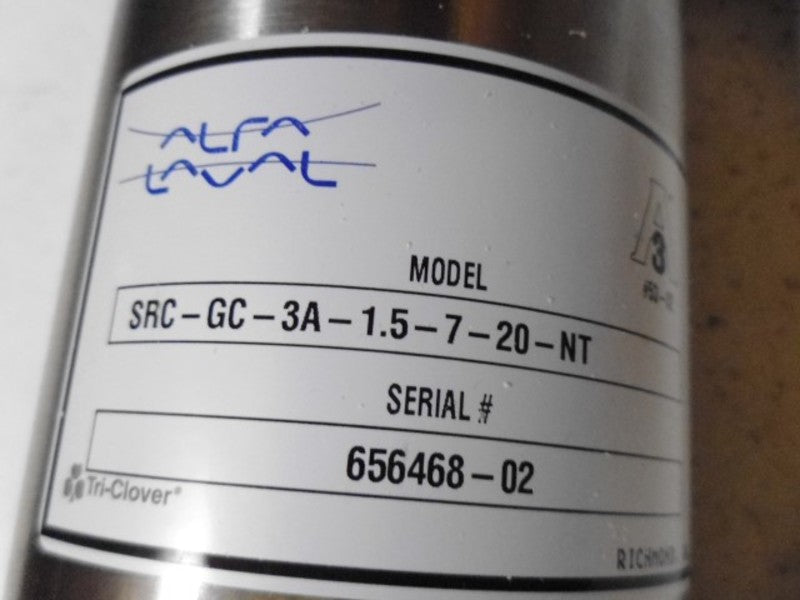 ALFA LAVAL SRC-GC-3A-1.5-7-20-NT 1-1/2" PNEUMATIC PLUG VALVE  NSMP