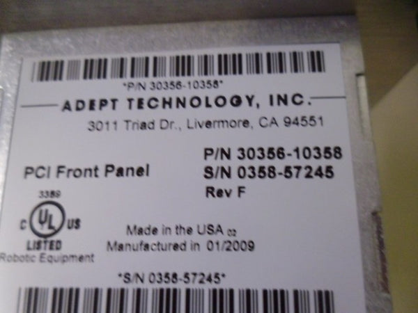 ADEPT TECHNOLOGY 90356-10358 PCI FRONT PANEL  NSMP