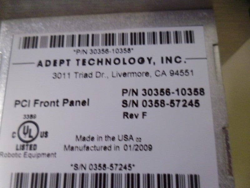ADEPT TECHNOLOGY 90356-10358 PCI FRONT PANEL  NSMP