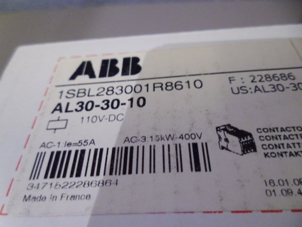 ABB AL30-30-10 CONTACTOR 1SBL283001R8610 110VDC  NSMP