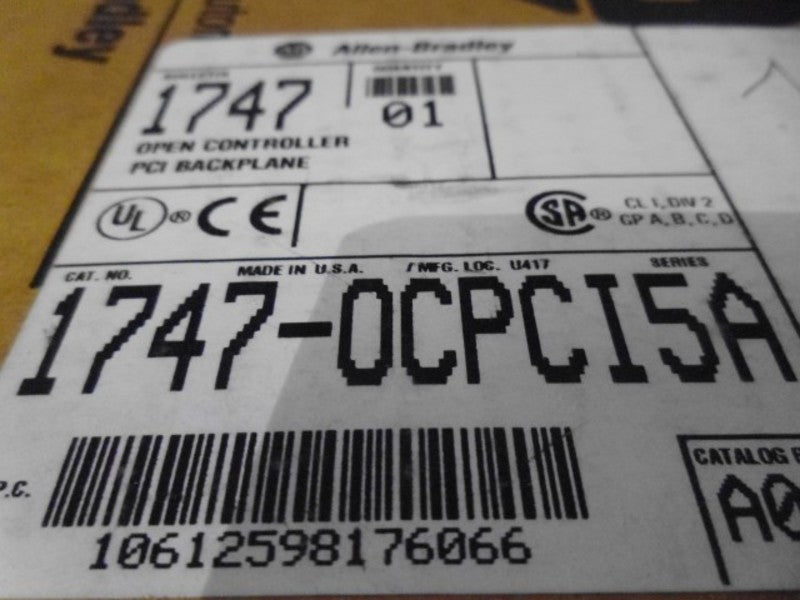 ALLEN BRADLEY 1747-OCPCI5 SER. A OPEN CONTROLLER PCI BACKPLANE  NSMP