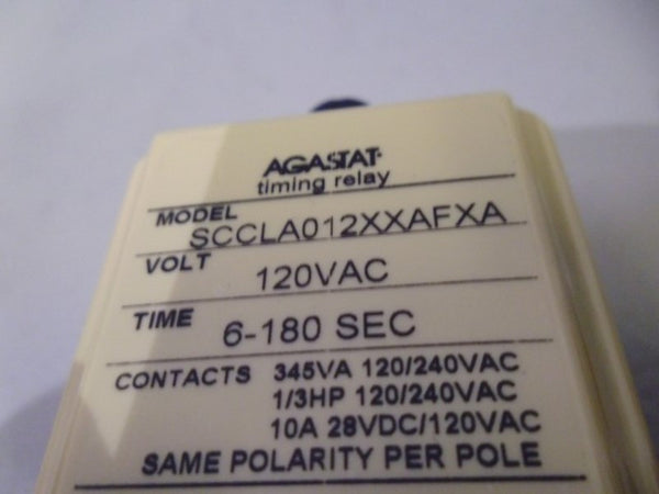 AGASTAT SCCLA012XXAFXA TIMING RELAY 120 VAC 6-180 SEC  NSMP