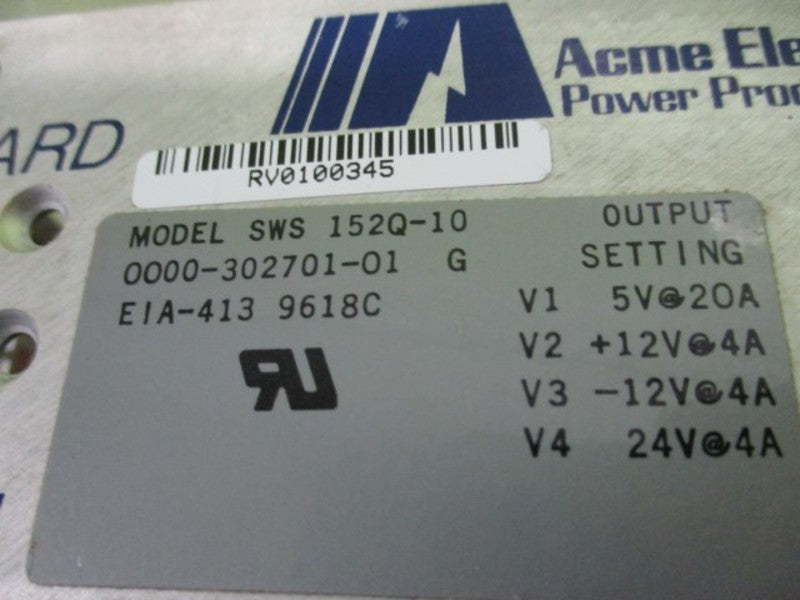 ACME ELECTRIC SWS 152Q-10 POWER SUPPLY  UNMP