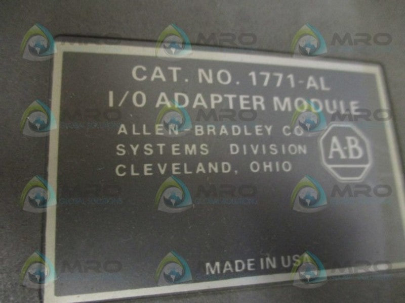 ALLEN BRADLEY 1771-AL I/O ADAPTER MODULE (AS PICTURED)  UNMP