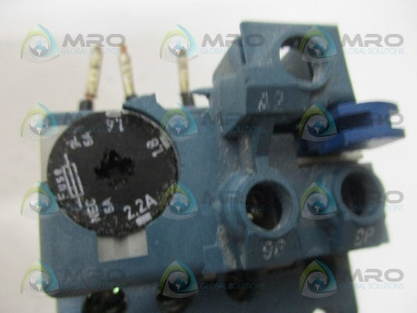 WESTINGHOUSE K7D2.2 OVERLOAD RELAY 1.4-2.2A (AS PICTURED)  UNMP