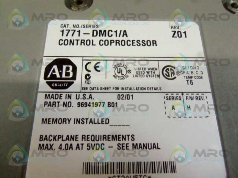 ALLEN BRADLEY 1771-DMC1 SER. A F/W H CONTROL PROCESSOR  NSNP