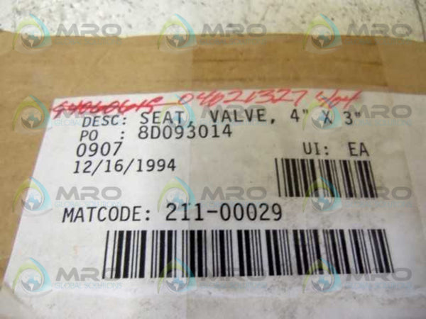 8D093014 VALVE SEAT 4" x 3"  UNMP