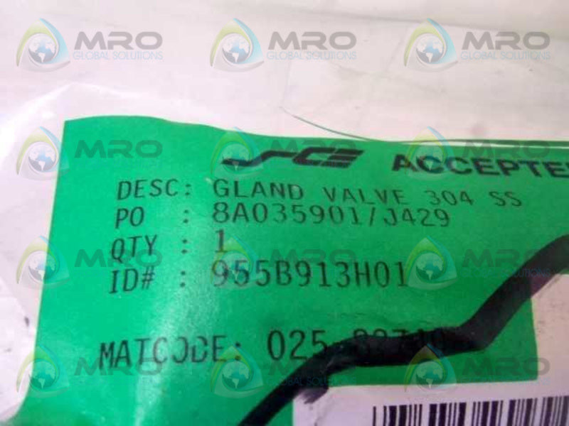 955B913H01 GLAND VALVE  NSNP