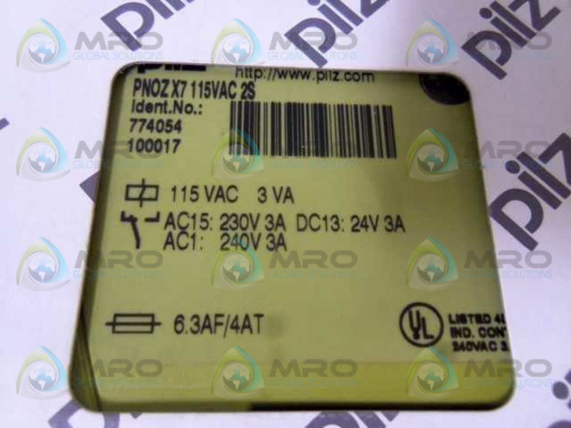 PILZ PN0ZX7-115VAC-2S RELAY 774054  NSMP