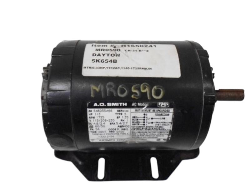 A.O. SMITH TYPE S 1322.2-56 AC MOTOR HP 1/3 RPM 1725  UNMP