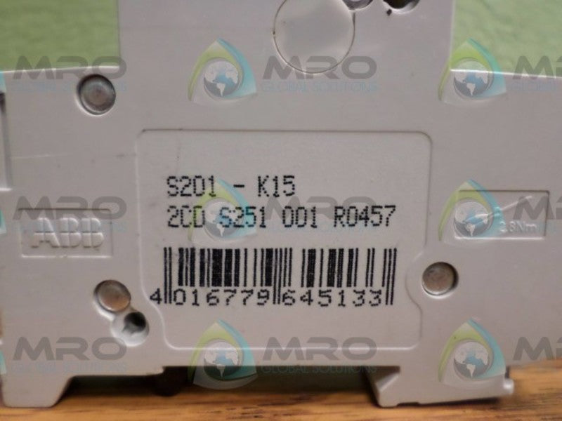 ABB S201-K15 CIRCUIT BREAKER 15A  UNMP