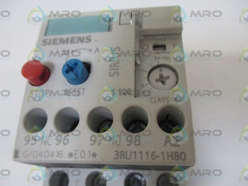 SIEMENS 3RU1116-1HB0 OVERLOAD RELAY 5.5-8A  UNMP