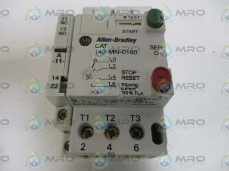 ALLEN BRADLEY 140-MN-0160 SER. D w/ 140-A11 SER. C  UNMP