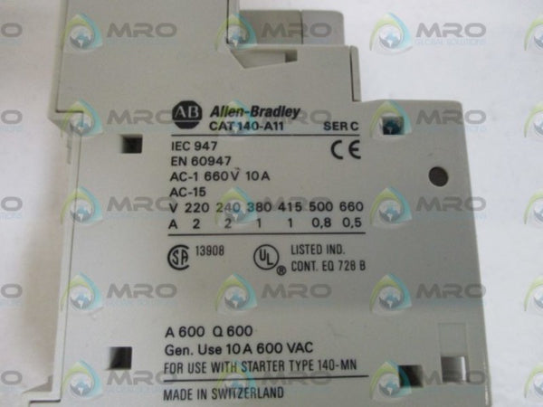 ALLEN BRADLEY 140-MN-0160 SER. D w/ 140-A11 SER. C  UNMP