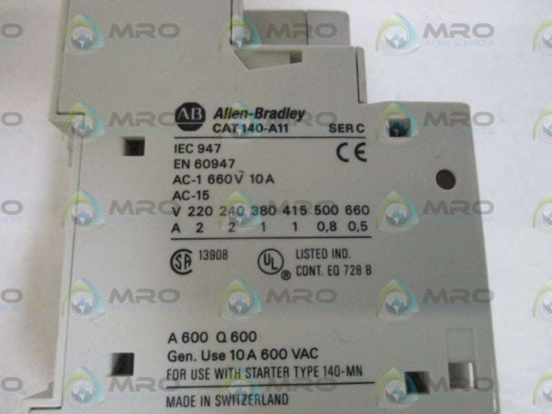 ALLEN BRADLEY 140-MN-0160 SER. D w/ 140-A11 SER. C  UNMP