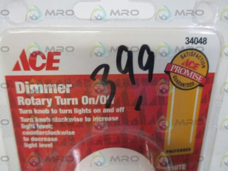 ACE 34048  600W-120V AC DIMMER ROTARY TURN ON/OFF   ORIGINAL PACKAGE