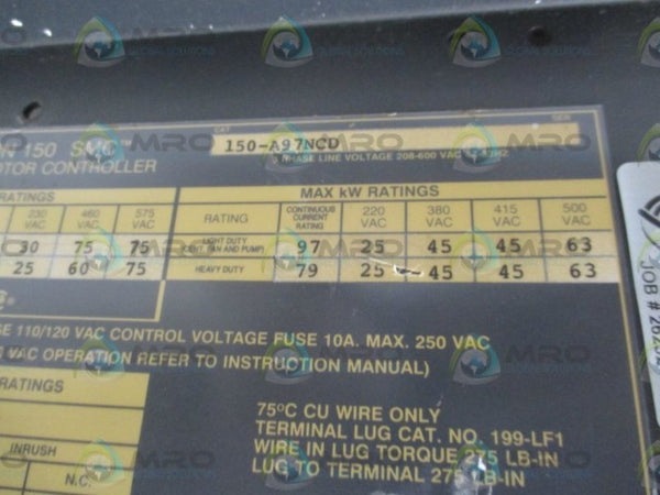 ALLEN BRADLEY 150-A97NCD SMART MOTOR CONTROLLER  UNMP