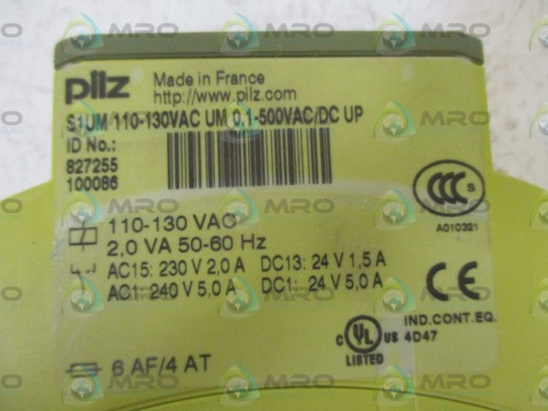 PILZ S1UM 110-130VACUM0.500VAC/CSUP SAFETY RELAY  NSNP