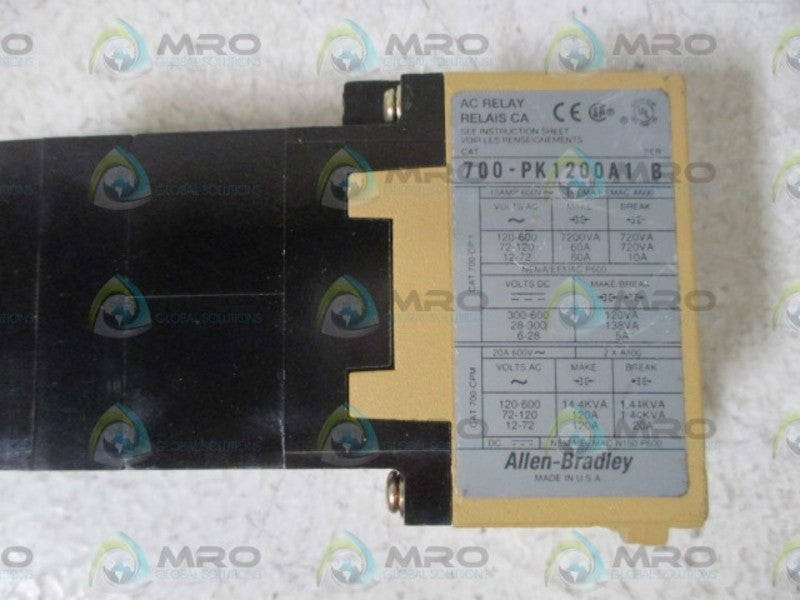 ALLEN BRADLEY 700-PK1200A1 SER.B RELAY 120V  UNMP