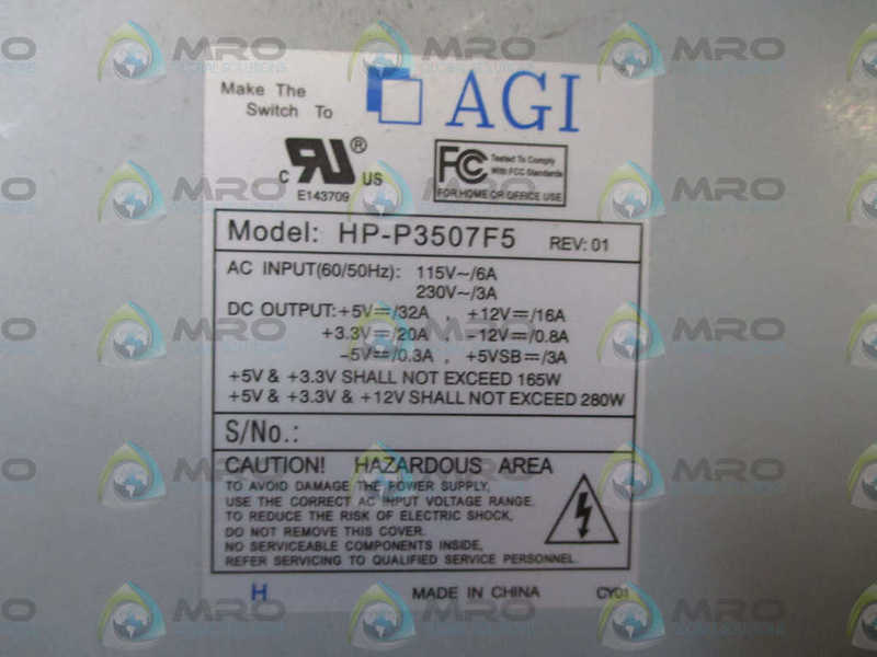 AGI HP-P350-7F5 POWE SUPPLY  UNMP