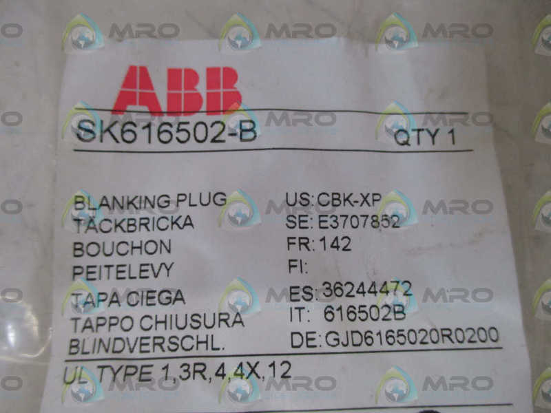 ABB SK616502-B BLANKING PLUG  NSMP