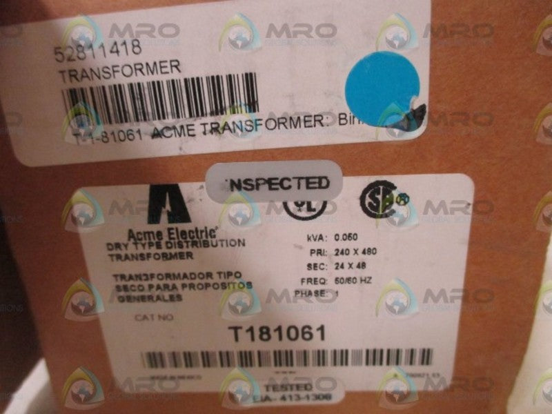 ACME T181061 GENERAL PURPOSE TRANSFORMER  NSMP