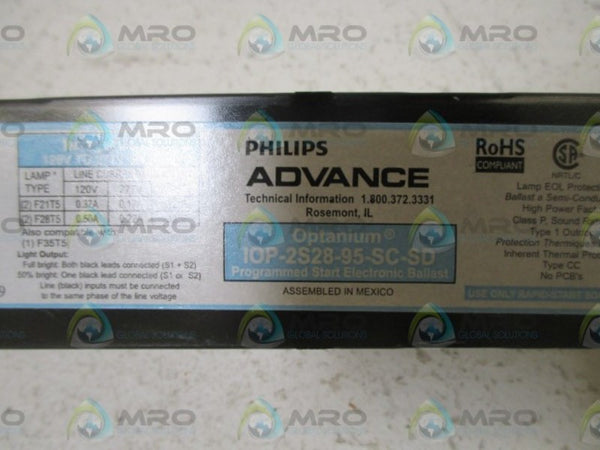 ADVANCED IOP-2S28-95-SC-SD BALLAST  NSNP