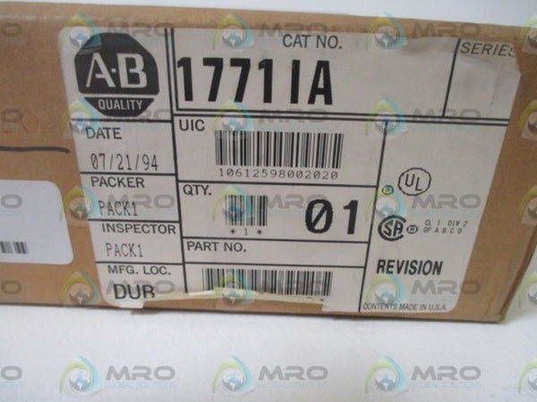 ALLEN BRADLEY 1771-IA DATE: 1994  NSFS