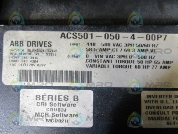 ABB ACS501-050-4-00P7 AC DRIVE  UNMP