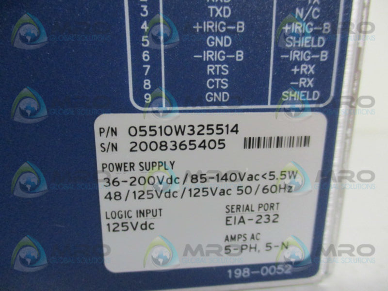 SEL SEL-551 05510W325514 OVERCURRENT RELAY RECLOSING RELAY  NSMP
