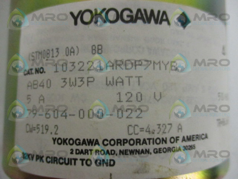 YOKOGAWA 103221ARDP7MYB METER (AS PICTURED)  NSMP