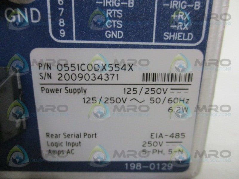 SEL SEL-551C 0551C0DX554X OVERCURRENT RELAY RECLOSING RELAY  NSMP